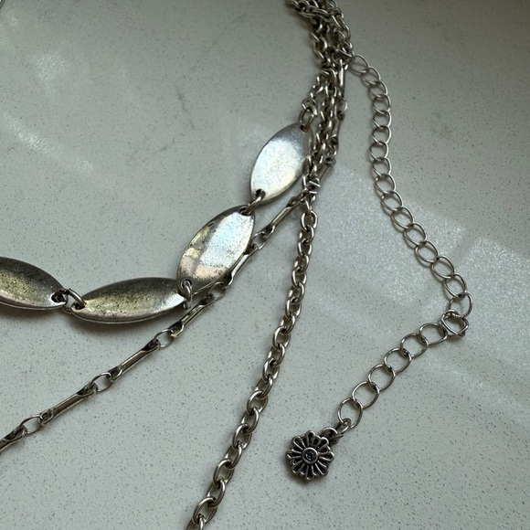 Free People Everly Layered Necklace -‎ Silver Tone/Abalone - NWOT - Picture 7 of 7